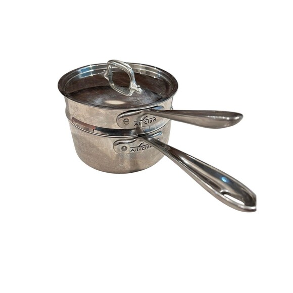 All Clad Stainless Steel Pot, Steamer, Lid (3 Pieces) - Picture 1 of 8